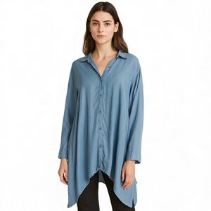 ZOE & RACHAEL Blue Button-Up Shirt Size XL